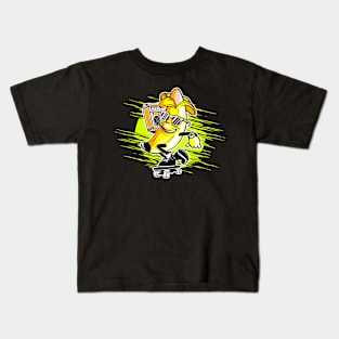 Rad Skateboarding Banana with Boombox Kids T-Shirt